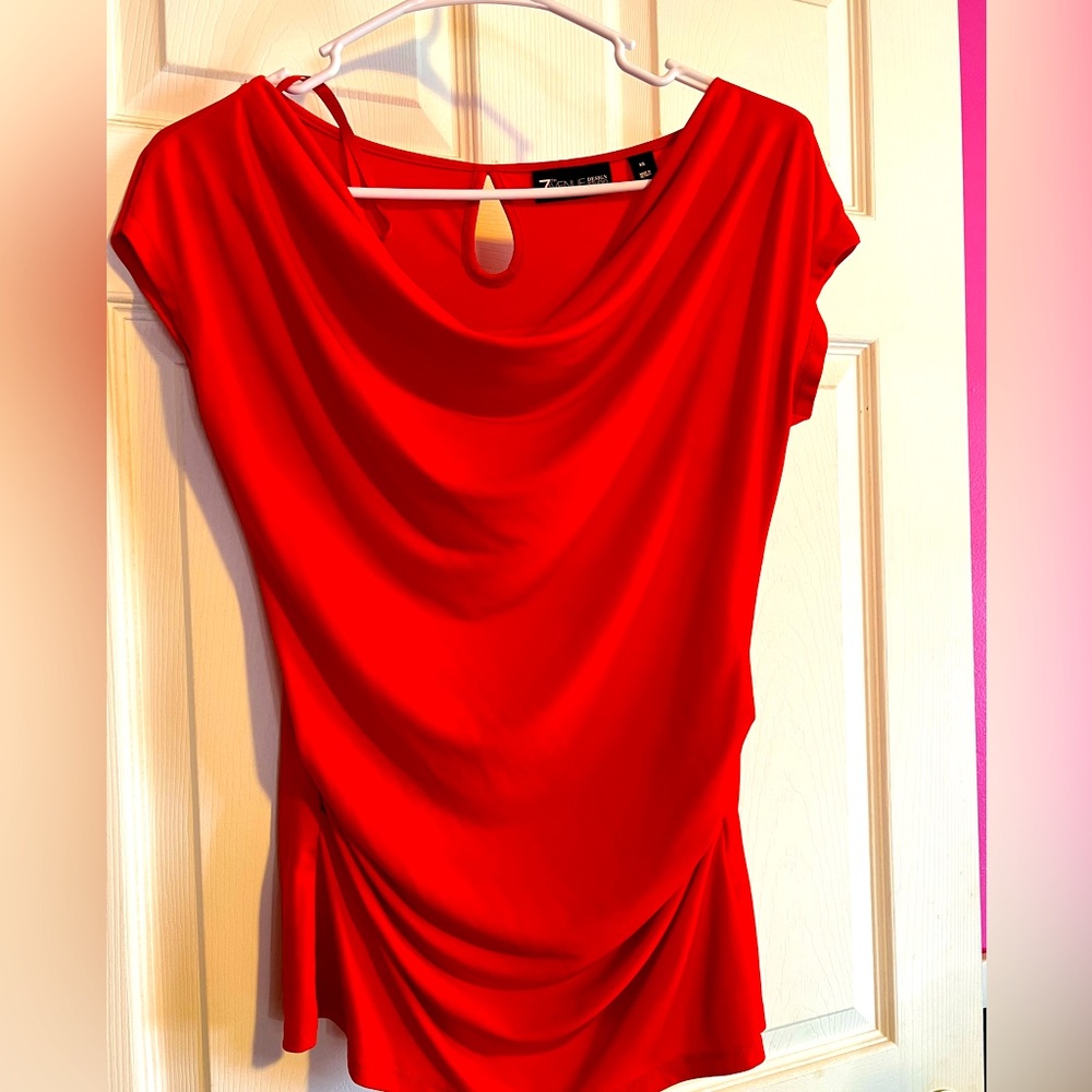 7th Avenue Cowl Neck Capped Sleve Blouse. XS